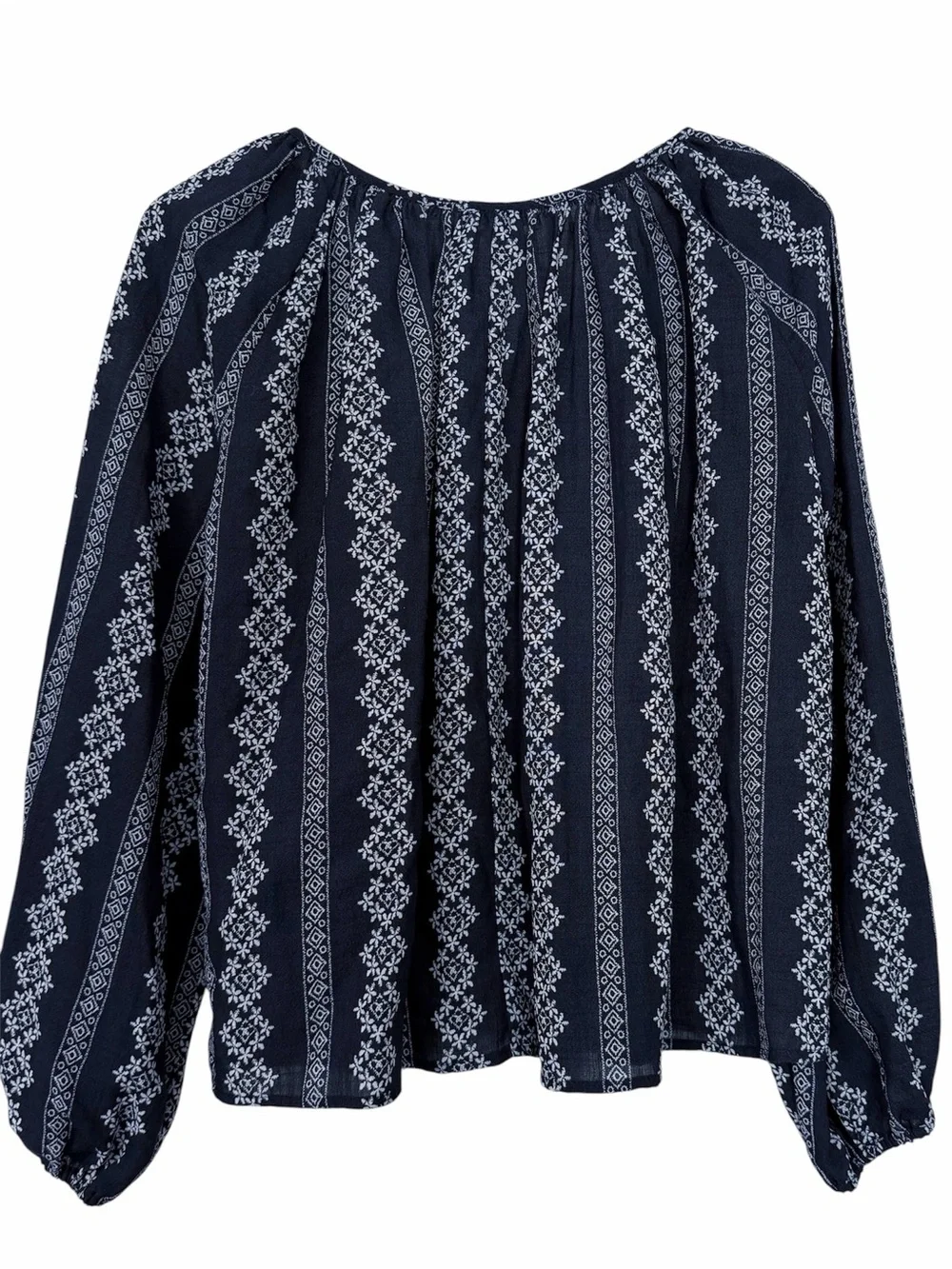 Anthropologie Holding Horses Navy Boho Peasant Top Size S